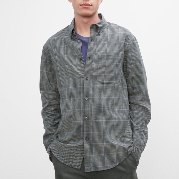 Long Sleeve Houndstooth Flannel Shirt - New With Tags - NEVER WORN - Black
